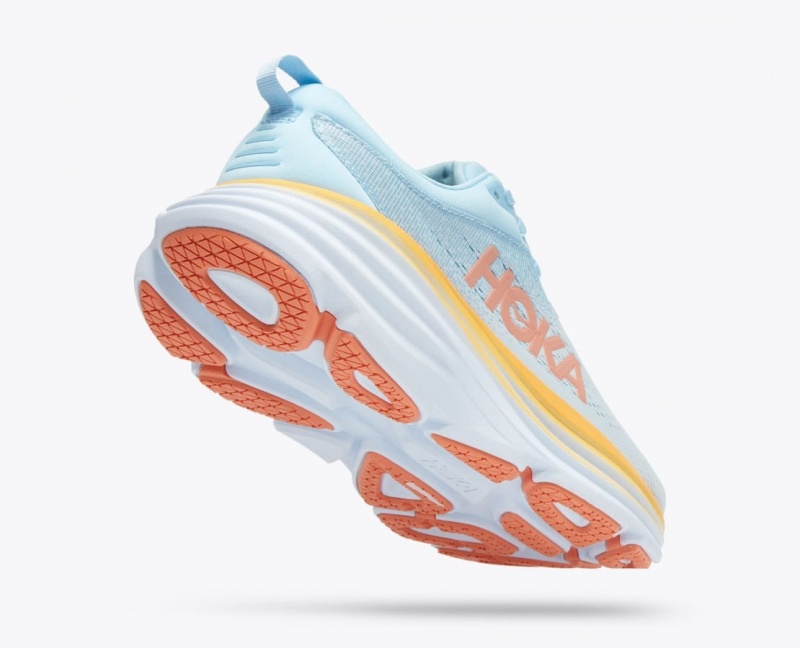 Women's HOKA Bondi 8 Running Shoes Light Blue | NUZRT1257