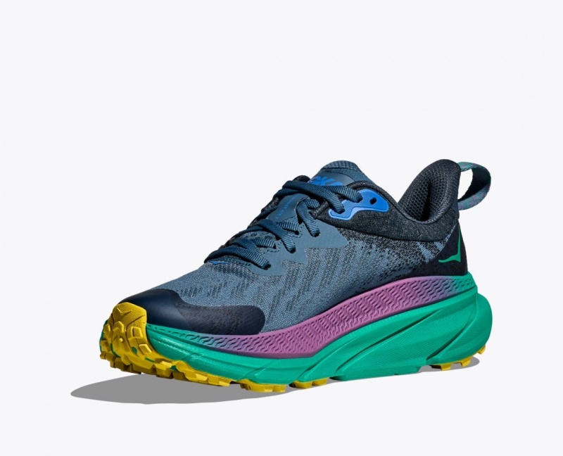 Women's HOKA Challenger 7 GTX Trail Running Shoes Dark Blue | AMJUO9408