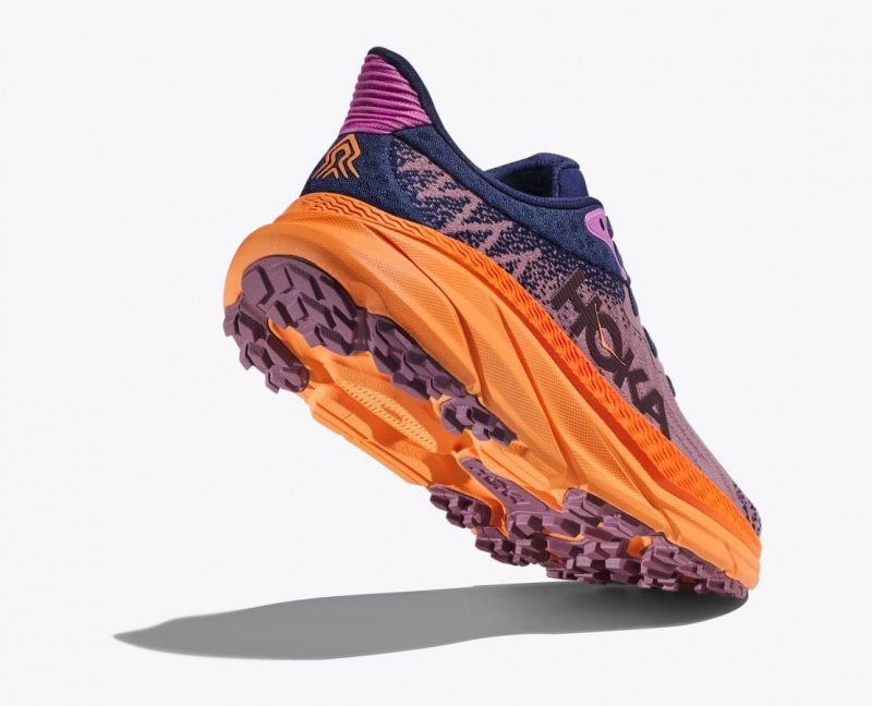 Women's HOKA Challenger 7 Trail Running Shoes Light Purple / Navy | QSVKH5163