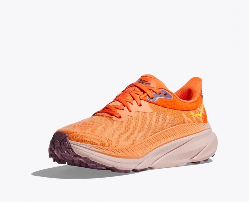 Women's HOKA Challenger 7 Trail Running Shoes Orange | RUFNQ1956