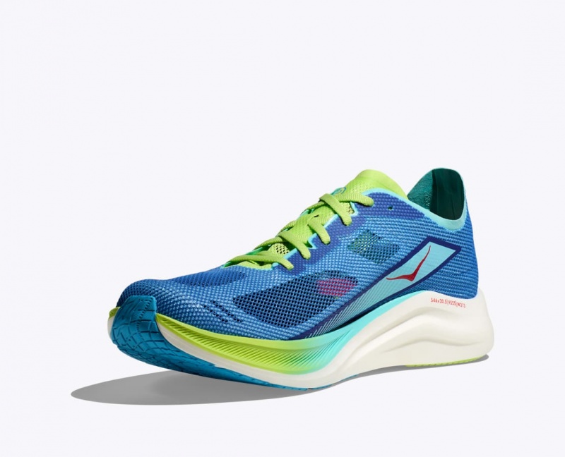 Women's HOKA Cielo Road Running Shoes Blue / Green | WZLYQ1895