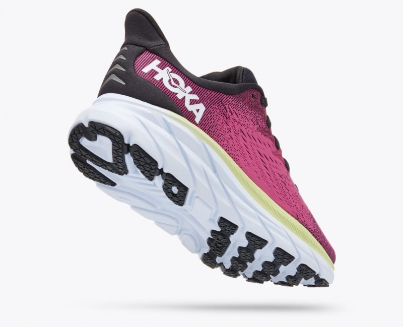 Women's HOKA Clifton 8 Running Shoes Light Burgundy | JTEAM2057