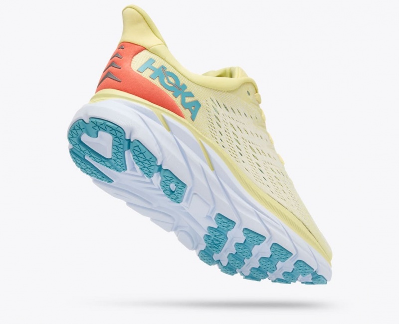 Women's HOKA Clifton 8 Running Shoes Light Yellow | DXHFZ3756