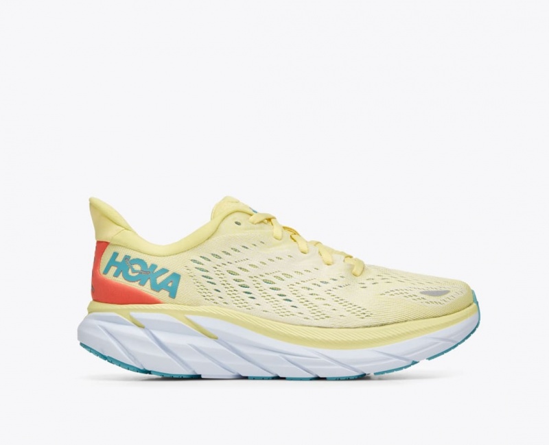 Women\'s HOKA Clifton 8 Running Shoes Light Yellow | DXHFZ3756