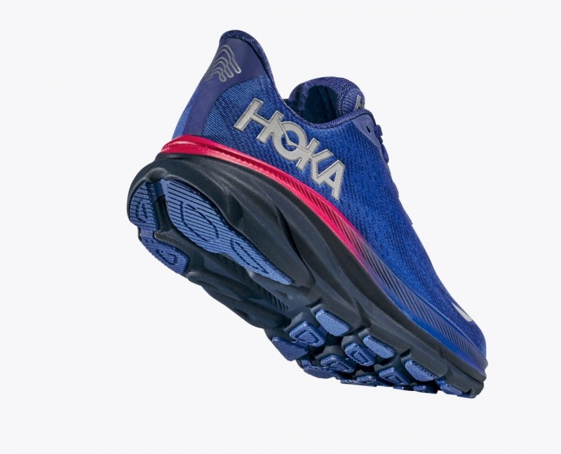 Women's HOKA Clifton 9 GTX Running Shoes Blue | ILMAK0146