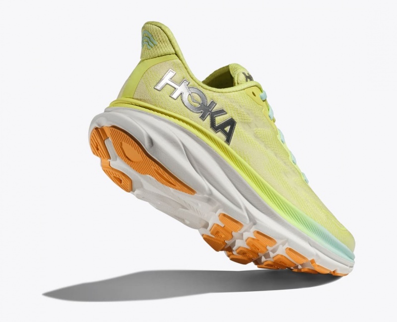 Women's HOKA Clifton 9 Running Shoes Light Green | NIYUT8247