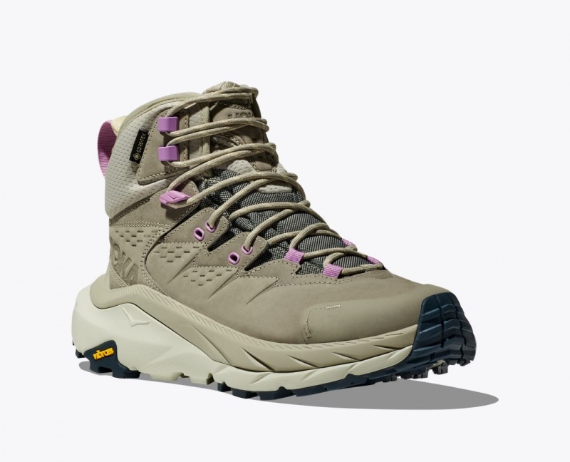 Women's HOKA Kaha 2 GTX Hiking Boots Light Olive | KOBRI3017