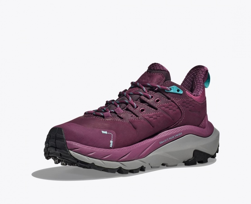 Women's HOKA Kaha 2 Low GTX Hiking Shoes Dark Red | EVFND4790