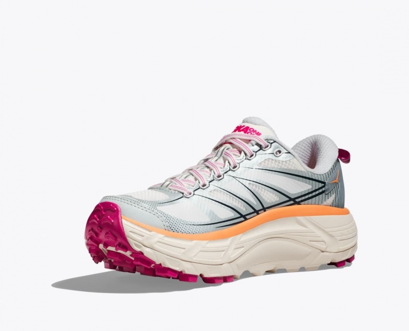 Women's HOKA Mafate Speed 2 Sneakers White / Grey / Orange | RMBNS7601