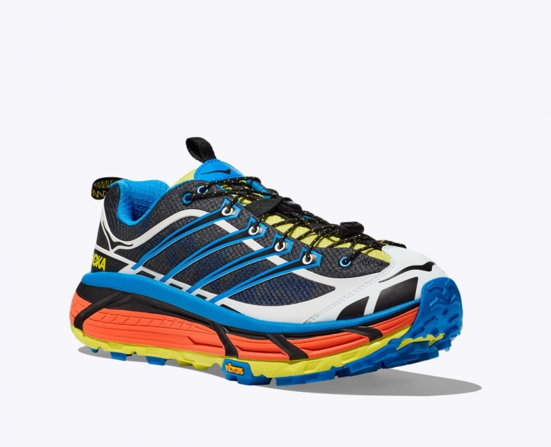 Women's HOKA Mafate Three2 Trail Running Shoes Black / Blue | NPIGY6729