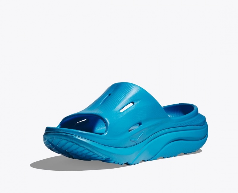 Women's HOKA Ora Recovery 3 Slide Blue | OICAH0825