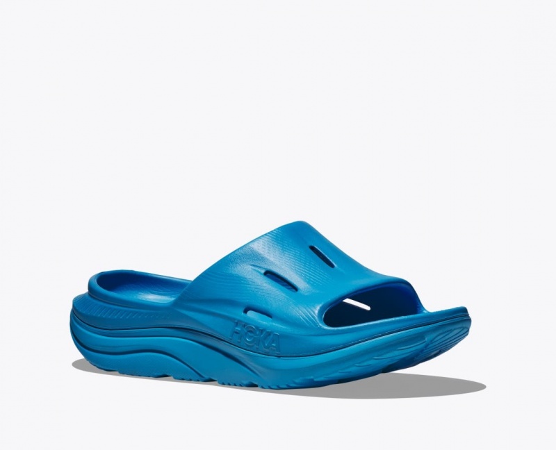 Women's HOKA Ora Recovery 3 Slide Blue | OICAH0825