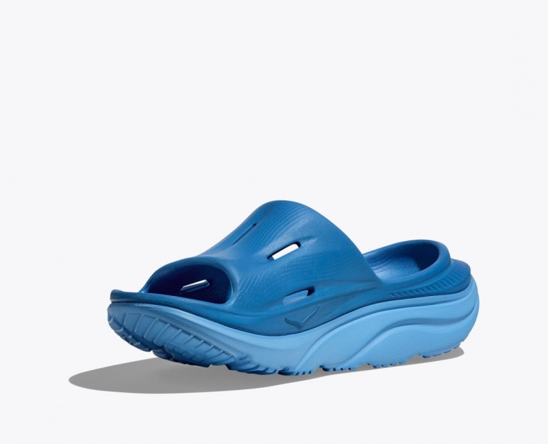 Women's HOKA Ora Recovery 3 Slide Dark Blue | RWMEJ0863