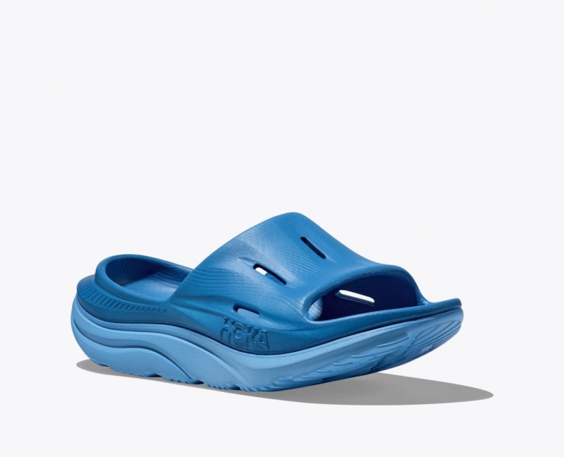 Women's HOKA Ora Recovery 3 Slide Dark Blue | RWMEJ0863