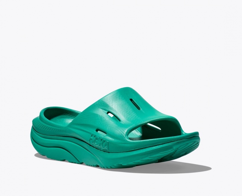 Women's HOKA Ora Recovery 3 Slide Dark Turquoise | GOBUW6735