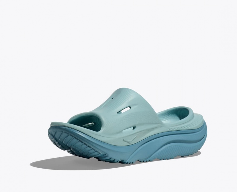 Women's HOKA Ora Recovery 3 Slide Grey Blue | KPOEM7584