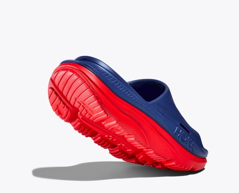 Women's HOKA Ora Recovery 3 Slide Navy / Red | RJOEW1350