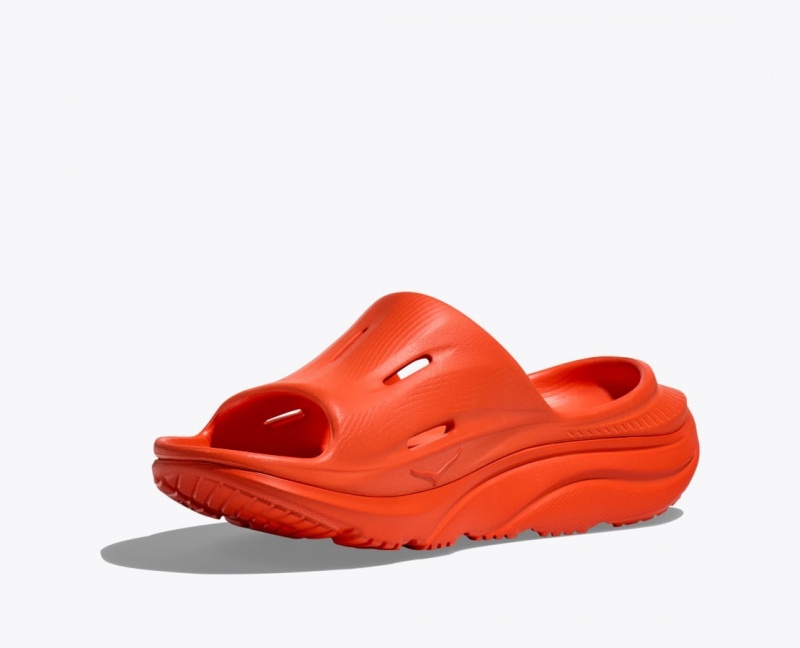 Women's HOKA Ora Recovery 3 Slide Red Orange | QALKE6935