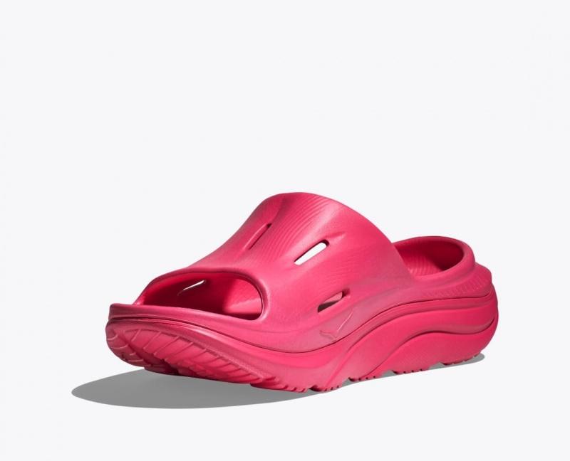 Women's HOKA Ora Recovery 3 Slide Red | EMUKJ7836