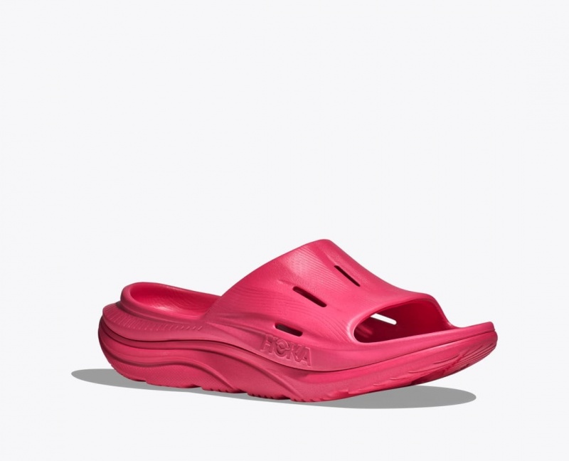 Women's HOKA Ora Recovery 3 Slide Red | EMUKJ7836