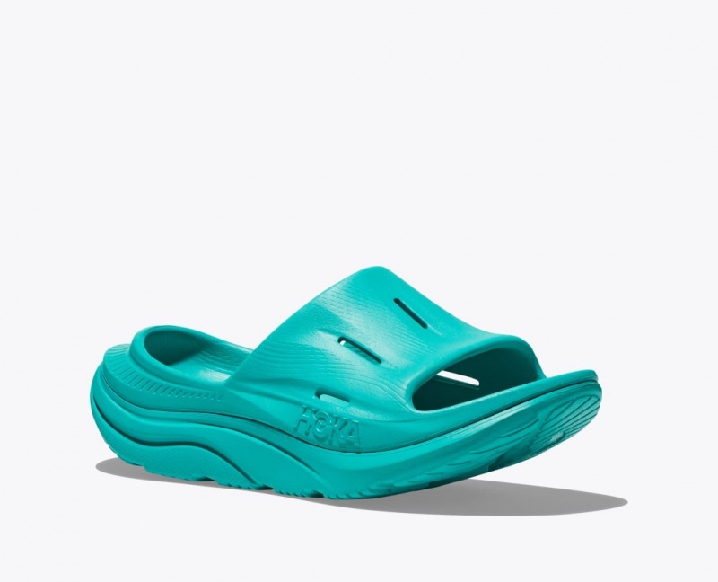 Women's HOKA Ora Recovery 3 Slide Turquoise | IFOLM7604