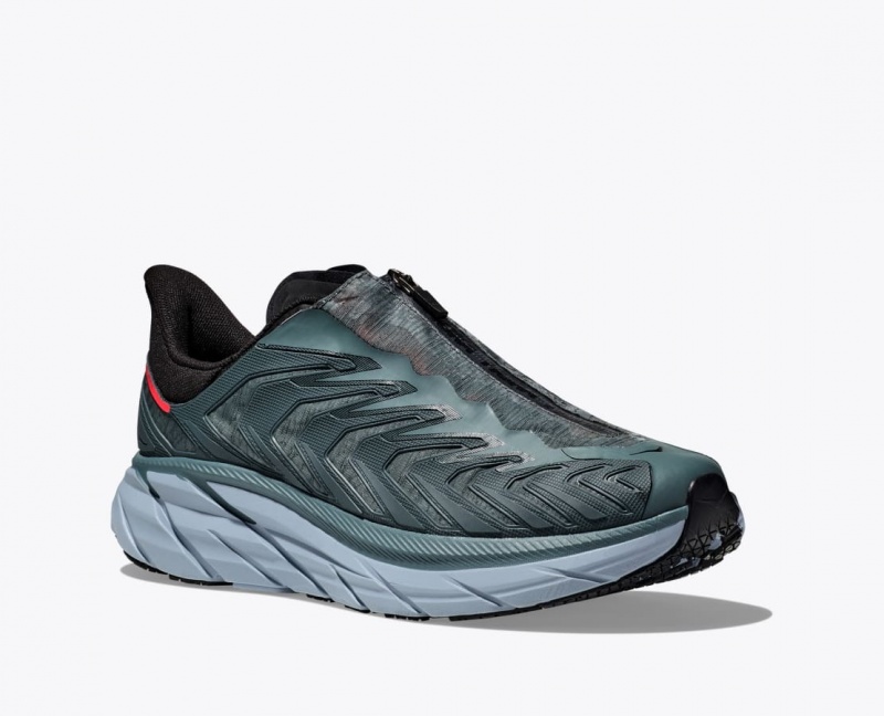 Women's HOKA Project Clifton Sneakers Blue Green / Grey | NFZDR6475