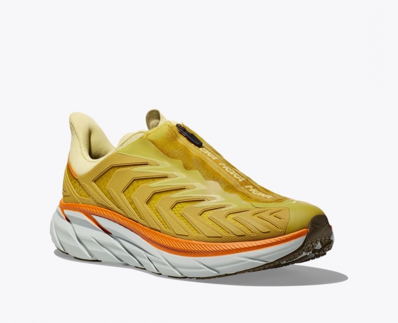 Women's HOKA Project Clifton Sneakers Light Green / Yellow | RBIQM9086