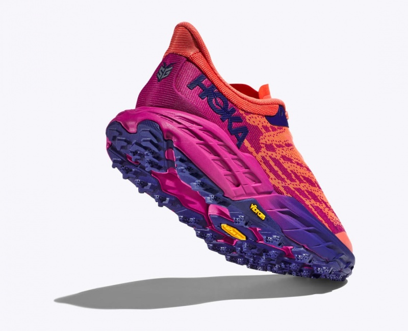 Women's HOKA Speedgoat 5 Trail Running Shoes Orange / Fuchsia | RCLVM5643