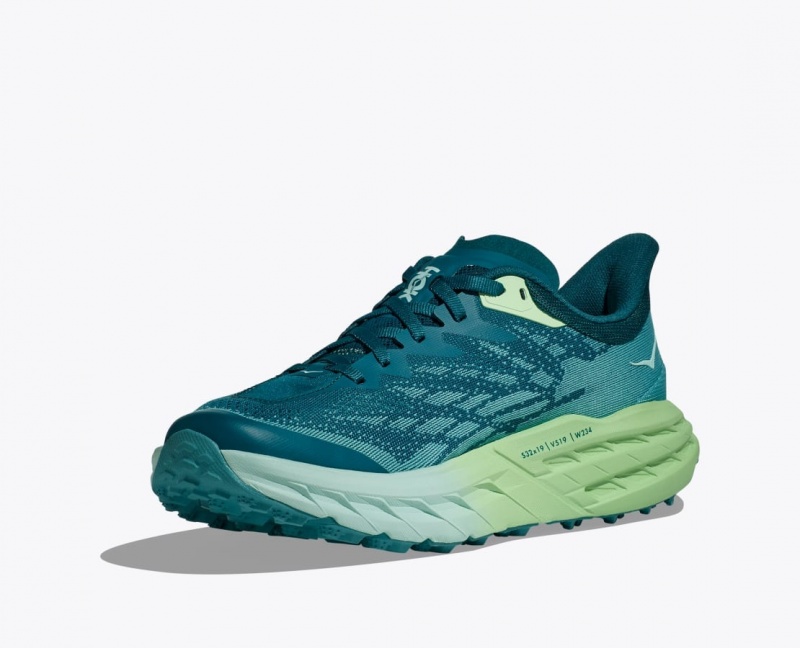 Women's HOKA Speedgoat 5 Trail Running Shoes Blue / Green | KINAY1907