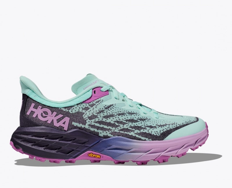 Women\'s HOKA Speedgoat 5 Trail Running Shoes Turquoise / Purple | ZWVOL6017